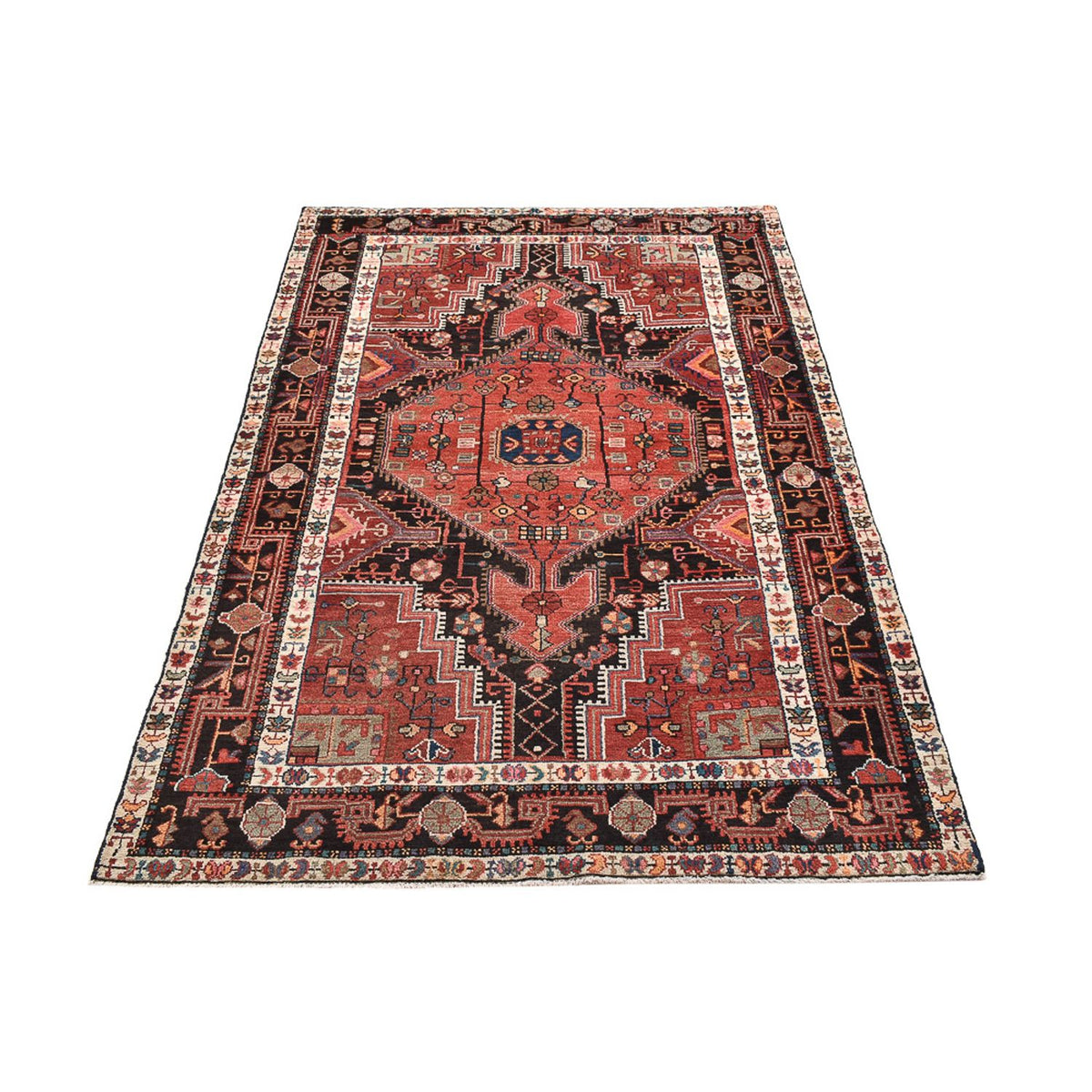 Alfombra persa - Nómada - 198 x 129 cm - rojo claro