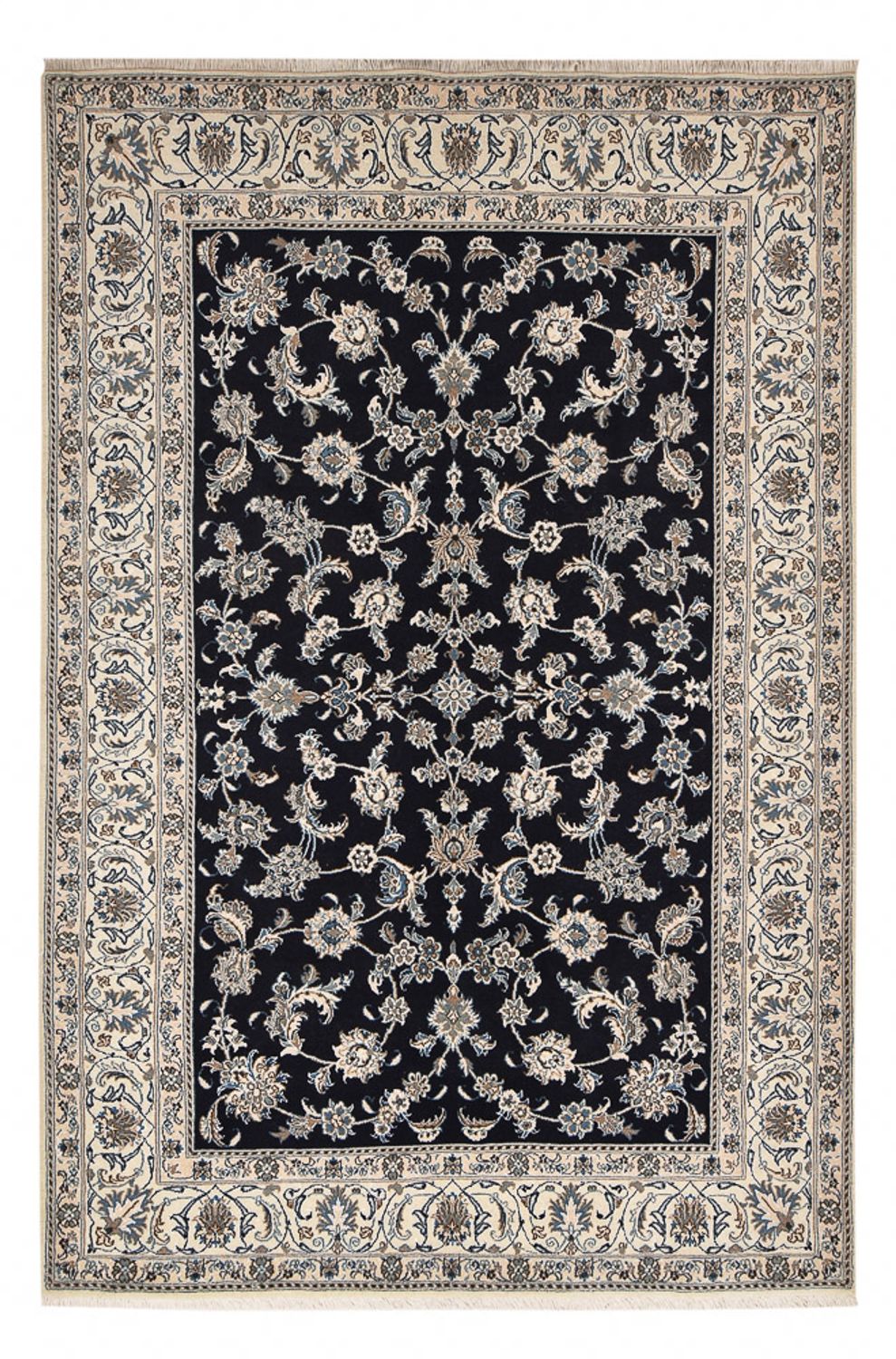 Alfombra persa - Nain - 292 x 195 cm - azul oscuro