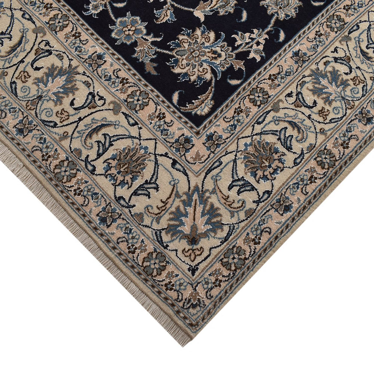 Alfombra persa - Nain - 292 x 195 cm - azul oscuro