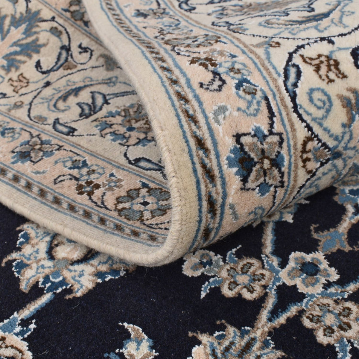Alfombra persa - Nain - 292 x 195 cm - azul oscuro