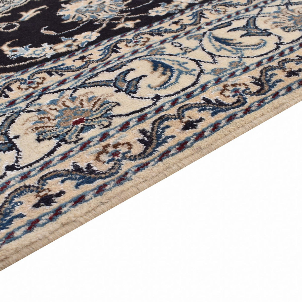 Alfombra persa - Nain - 210 x 149 cm - azul oscuro