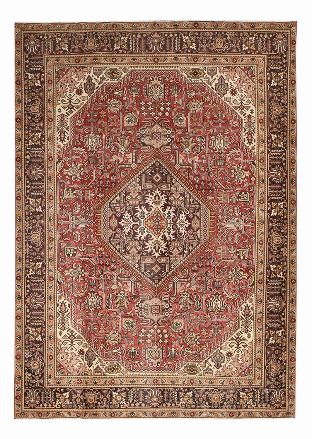 Alfombra persa - Tabriz - 348 x 245 cm - rojo claro