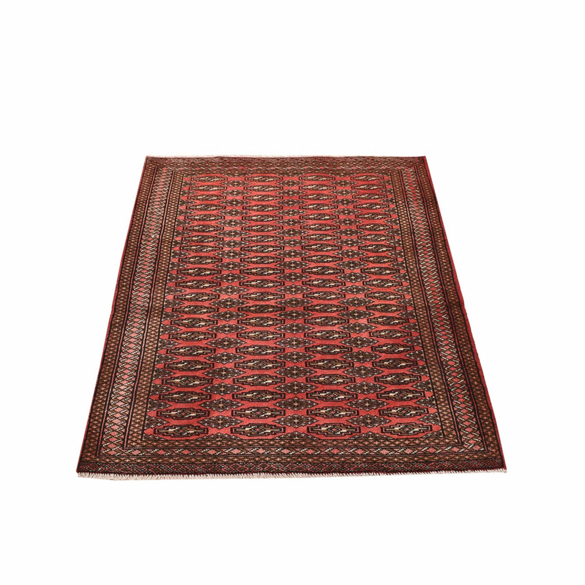 Alfombra Turkaman - 131 x 100 cm - rojo claro