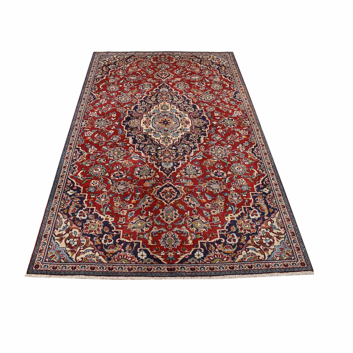Alfombra persa - Keshan - 244 x 146 cm - rojo