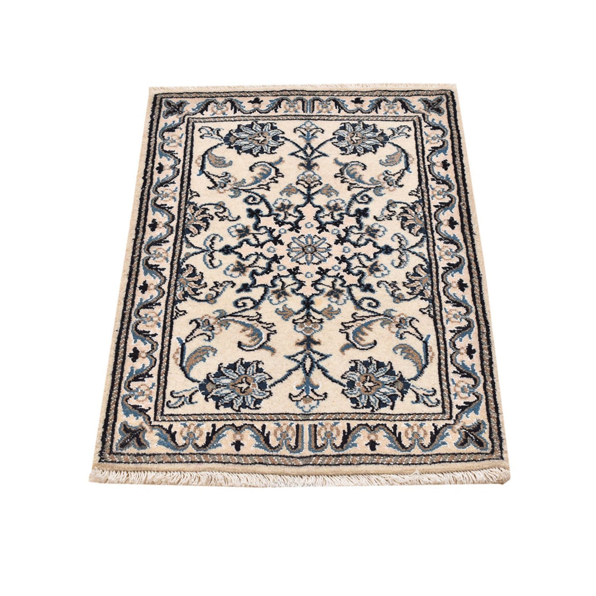 Alfombra persa - Nain - 87 x 55 cm - blanco