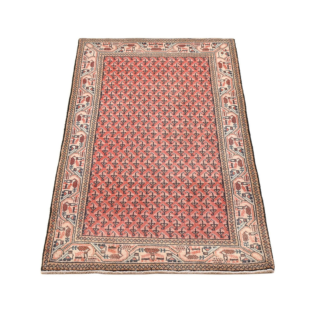 Alfombra persa - Mir - 127 x 61 cm - rojo claro
