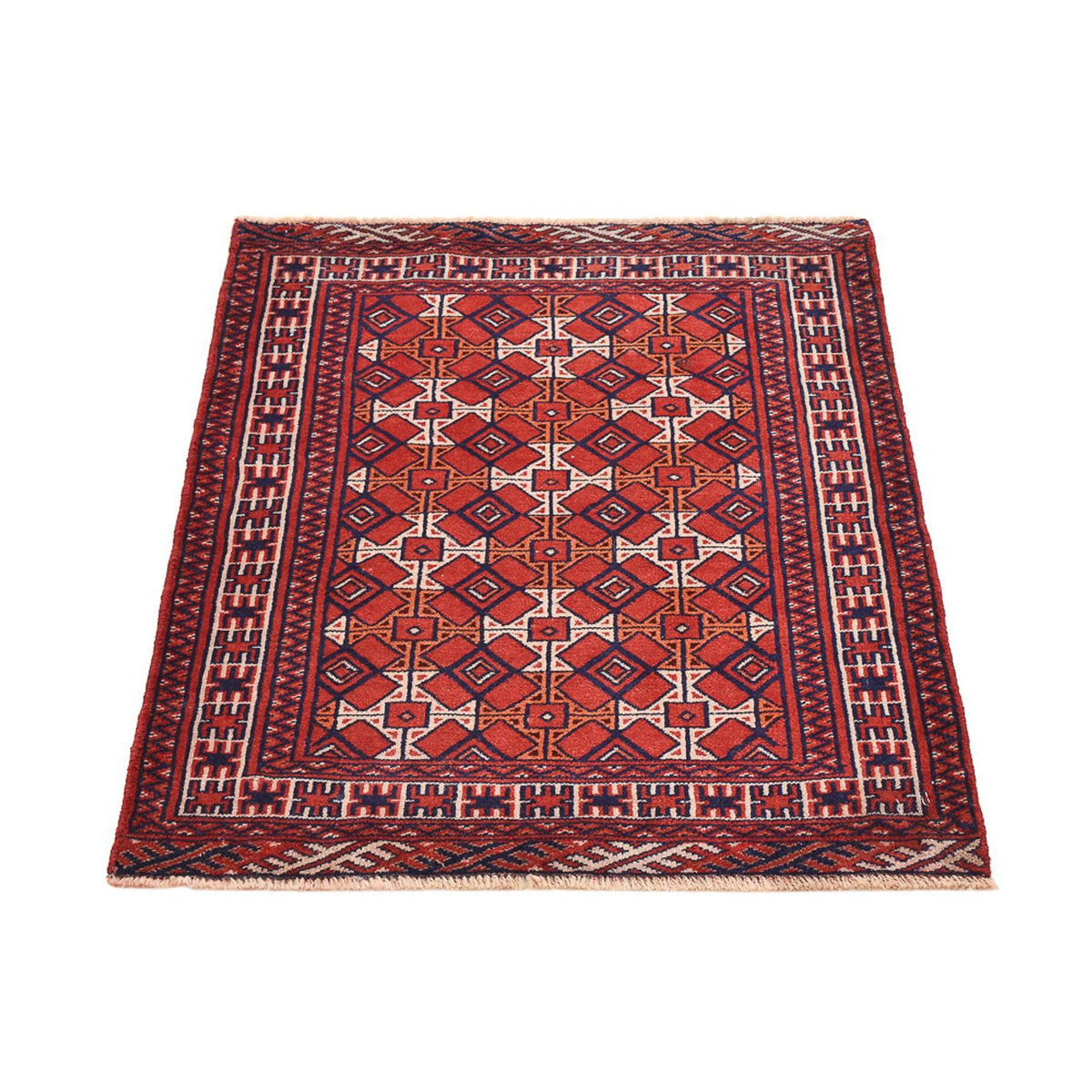 Alfombra persa - Nómada - 92 x 70 cm - rojo oscuro