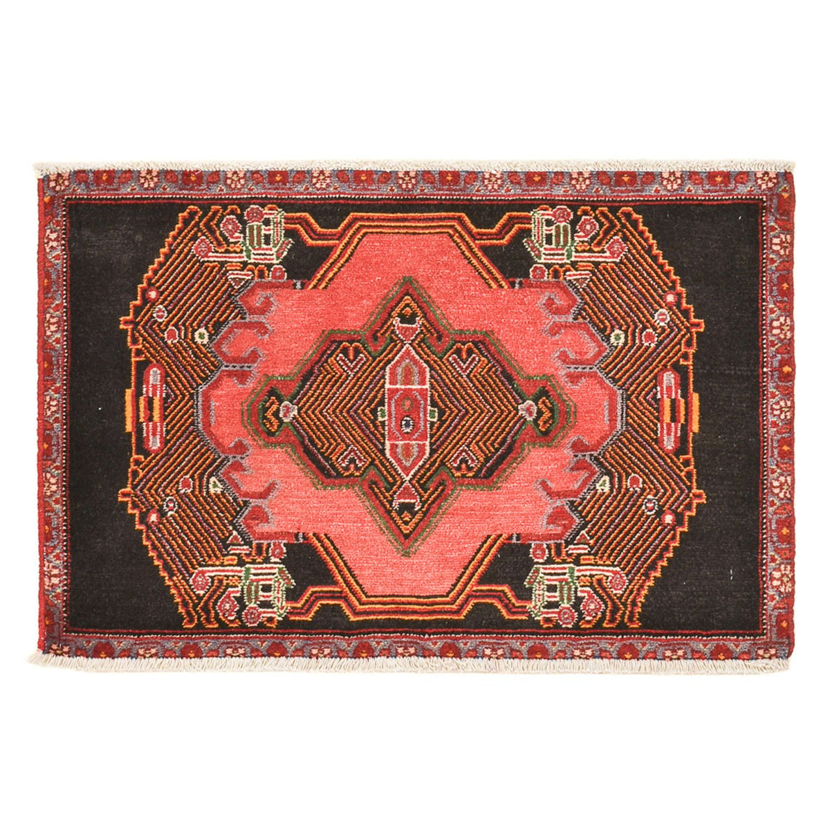 Alfombra persa - Nómada - 77 x 54 cm - rojo claro