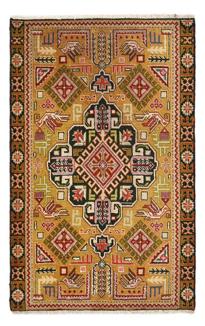 Alfombra persa - Nómada - 82 x 53 cm - verde oliva