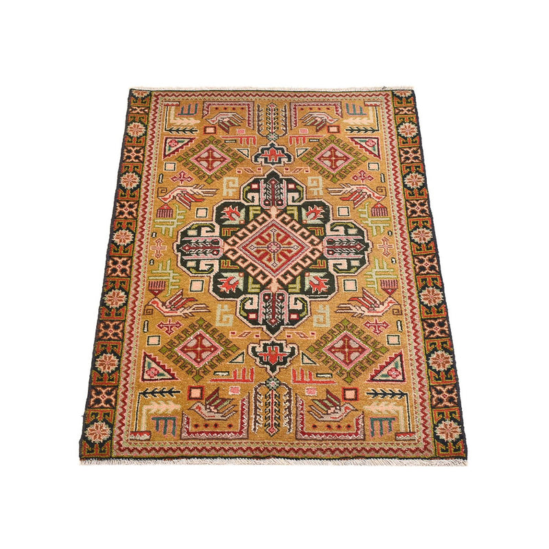 Alfombra persa - Nómada - 82 x 53 cm - verde oliva
