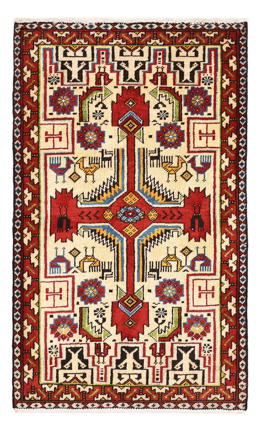 Alfombra persa - Nómada - 100 x 60 cm - multicolor