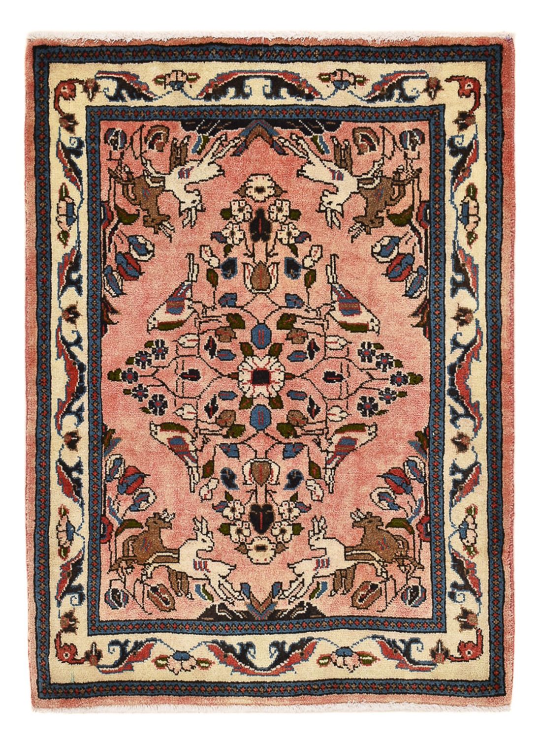 Alfombra persa - Nómada - 90 x 70 cm - rojo claro