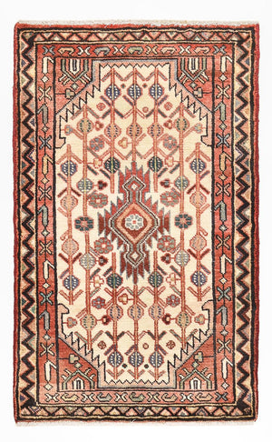 Alfombra persa - Nómada - 101 x 62 cm - rojo claro