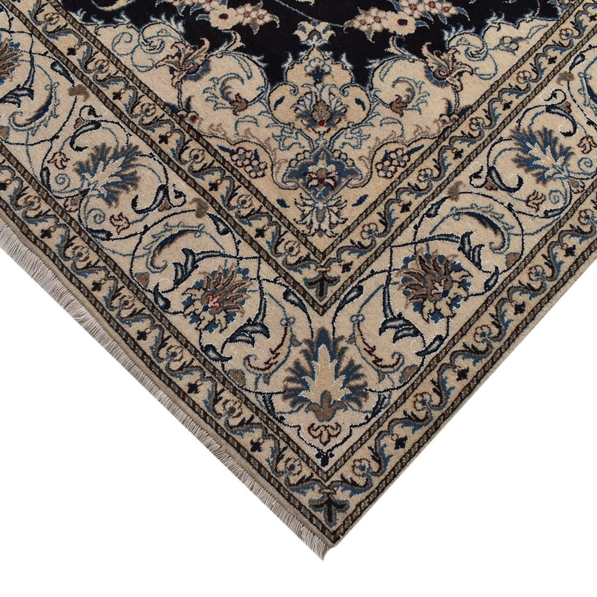 Alfombra persa - Nain - 293 x 200 cm - azul oscuro