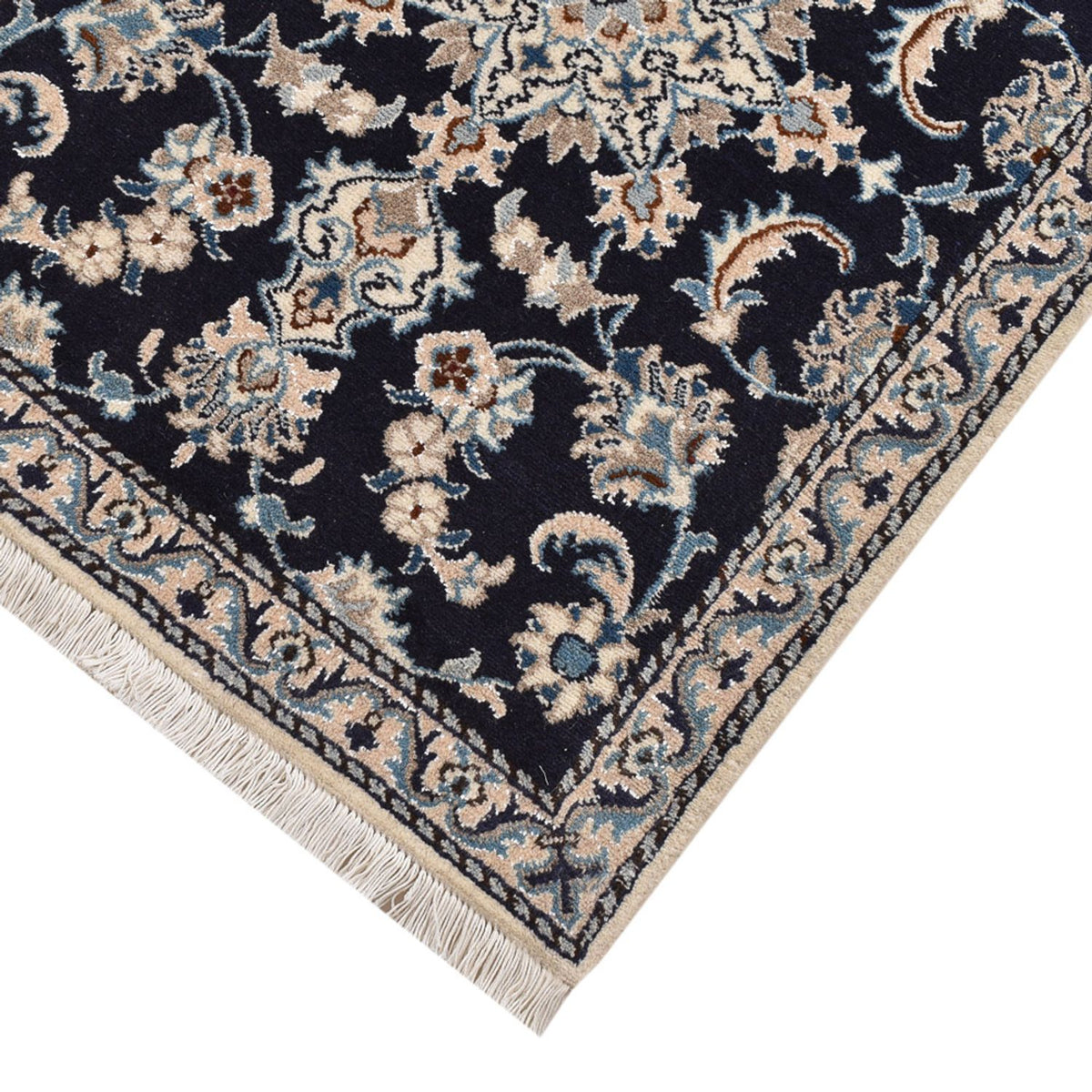 Alfombra de pasillo Alfombra persa - Nain - 189 x 75 cm - azul oscuro