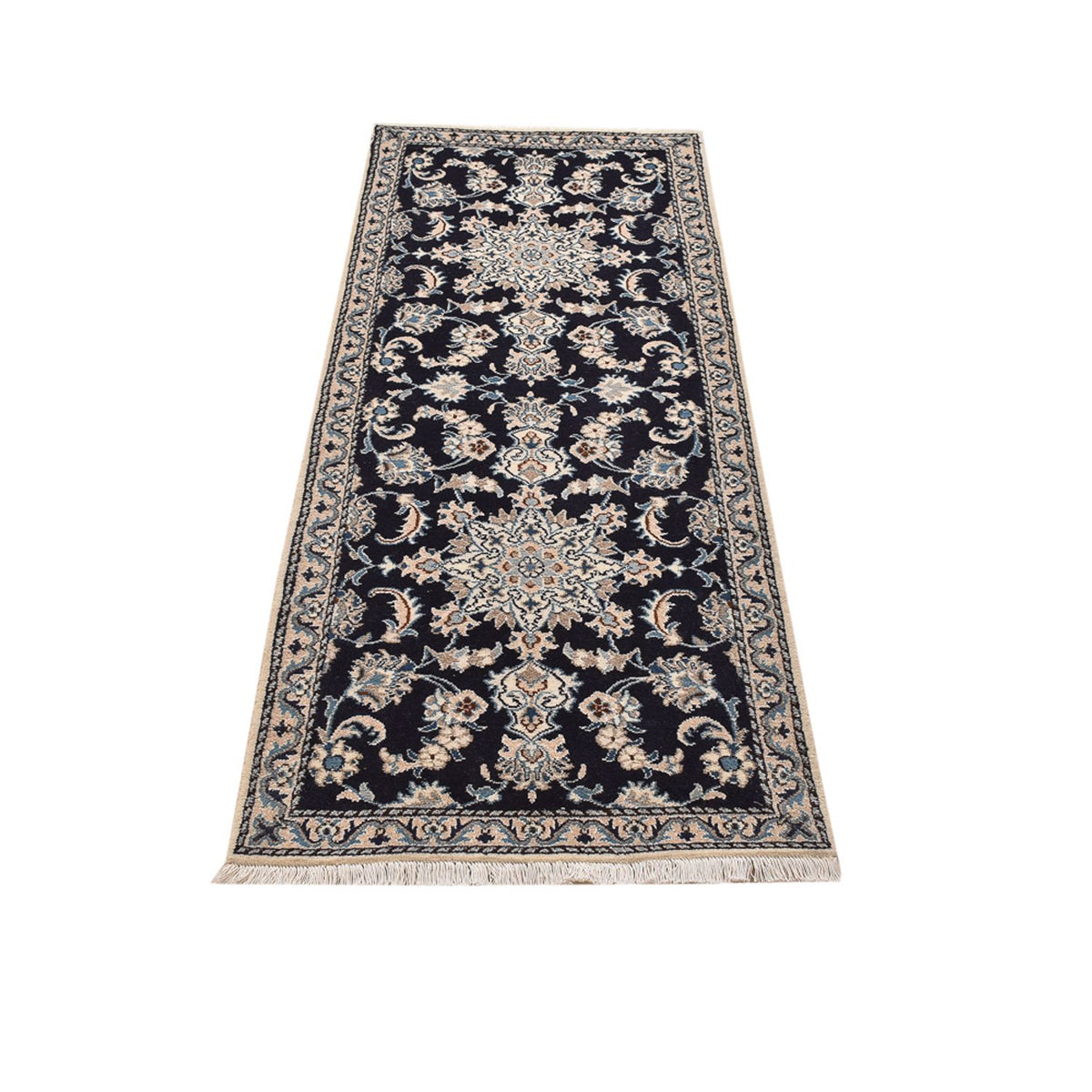 Alfombra de pasillo Alfombra persa - Nain - 189 x 75 cm - azul oscuro