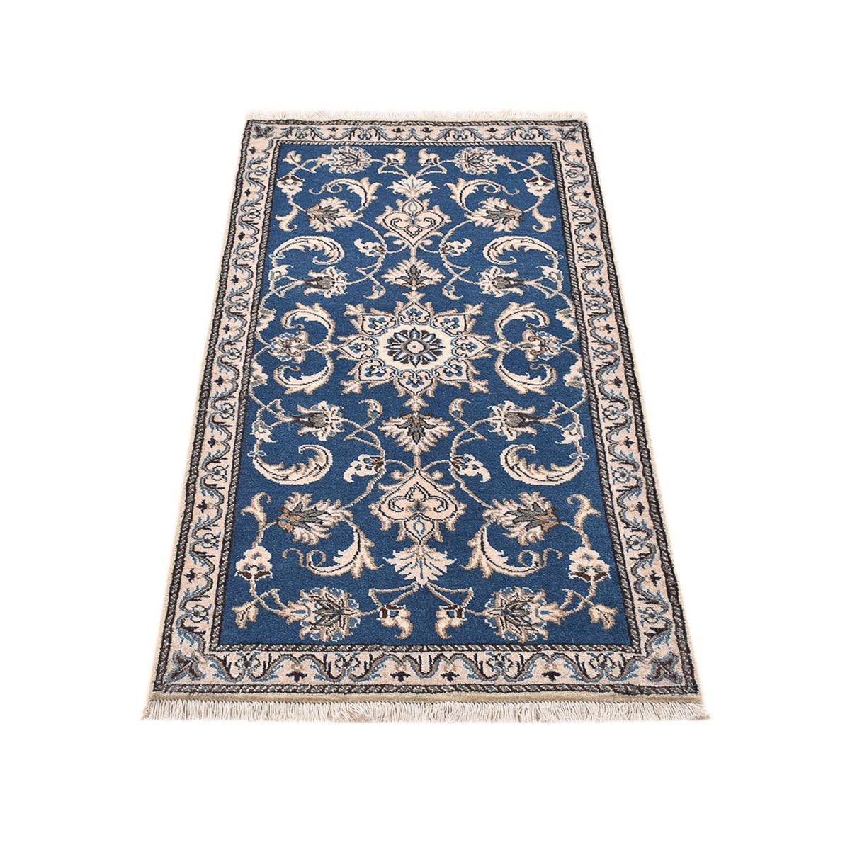 Alfombra persa - Nain - 136 x 70 cm - azul
