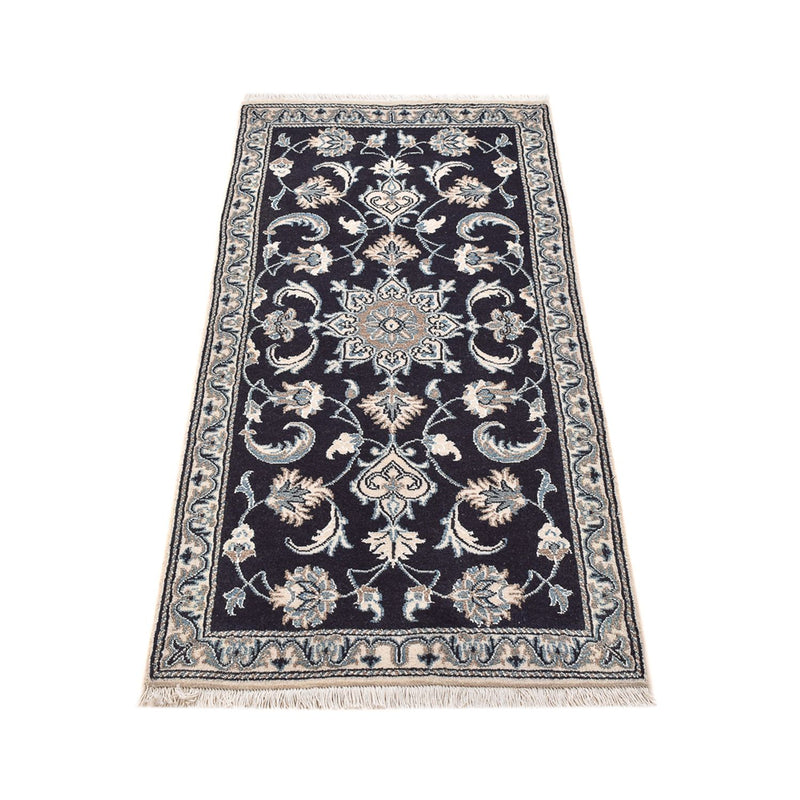 Alfombra persa - Nain - 145 x 68 cm - azul oscuro