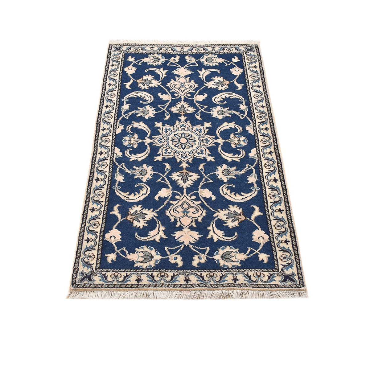 Alfombra persa - Nain - 135 x 69 cm - azul