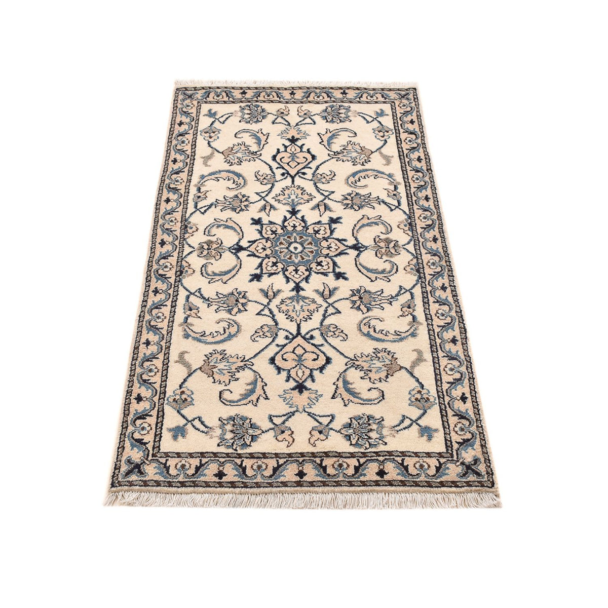 Alfombra persa - Nain - 139 x 68 cm - gris claro
