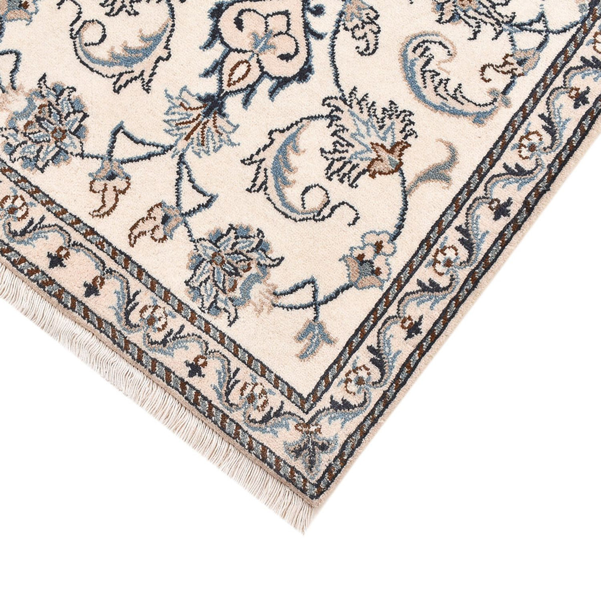 Alfombra persa - Nain - 136 x 67 cm - gris claro