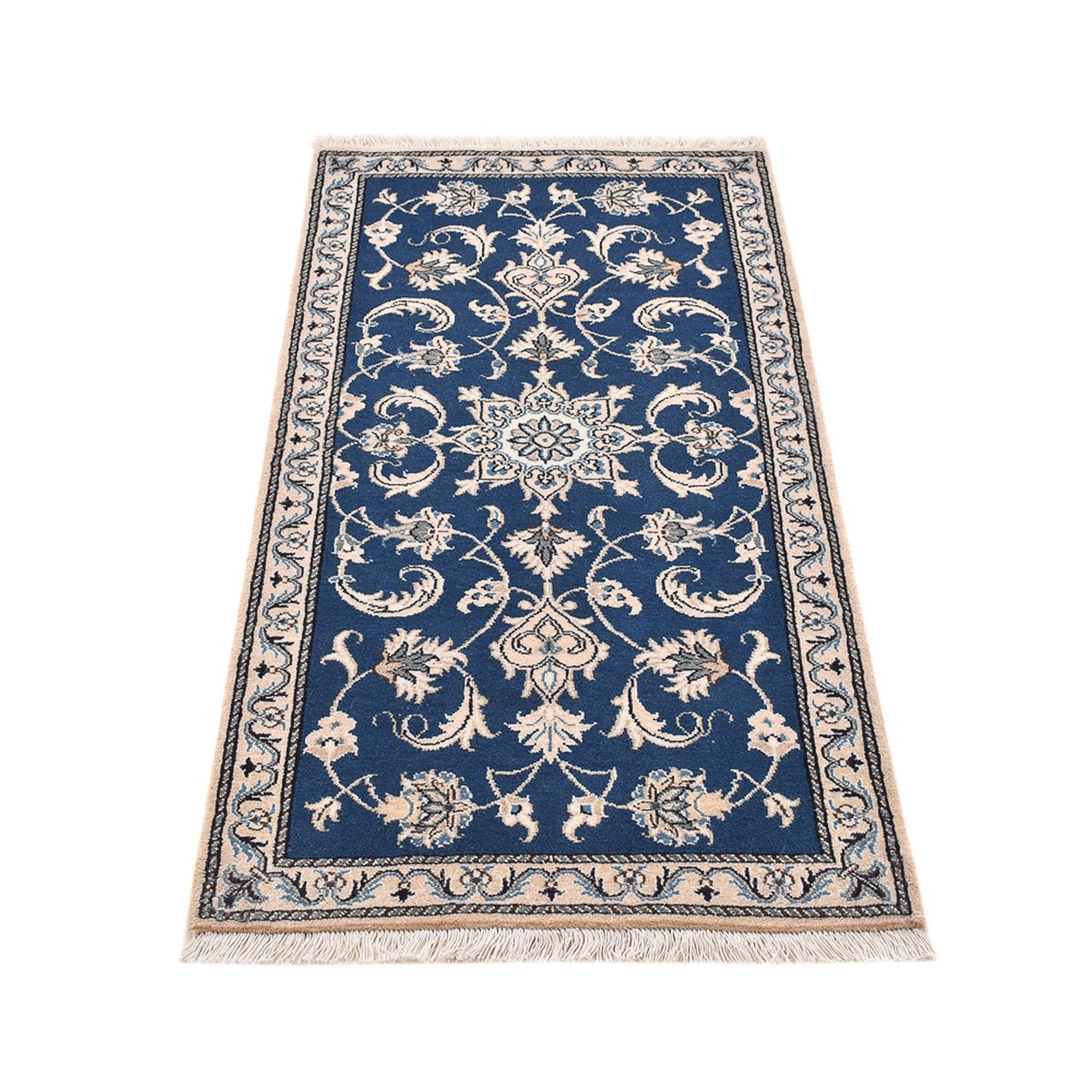 Alfombra persa - Nain - 140 x 68 cm - azul