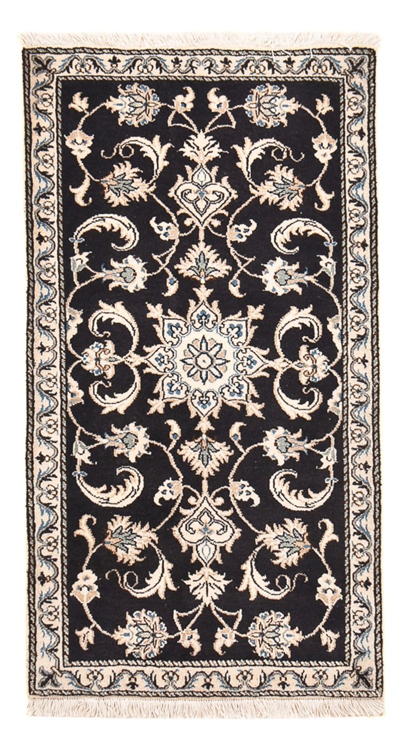 Alfombra persa - Nain - 136 x 70 cm - azul oscuro