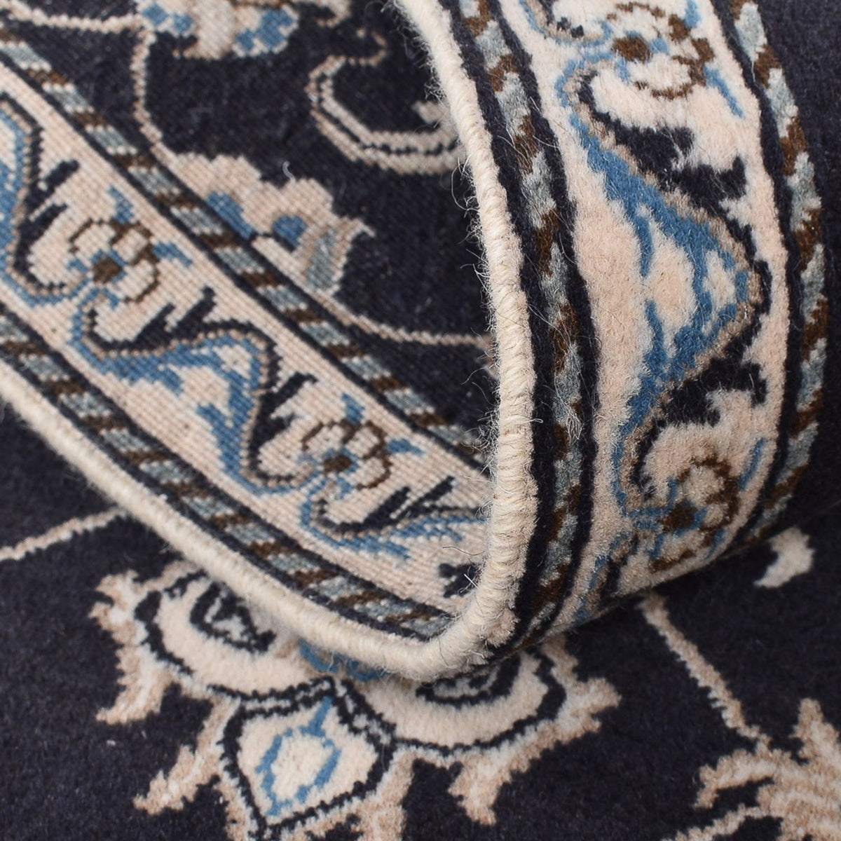 Alfombra persa - Nain - 136 x 70 cm - azul oscuro