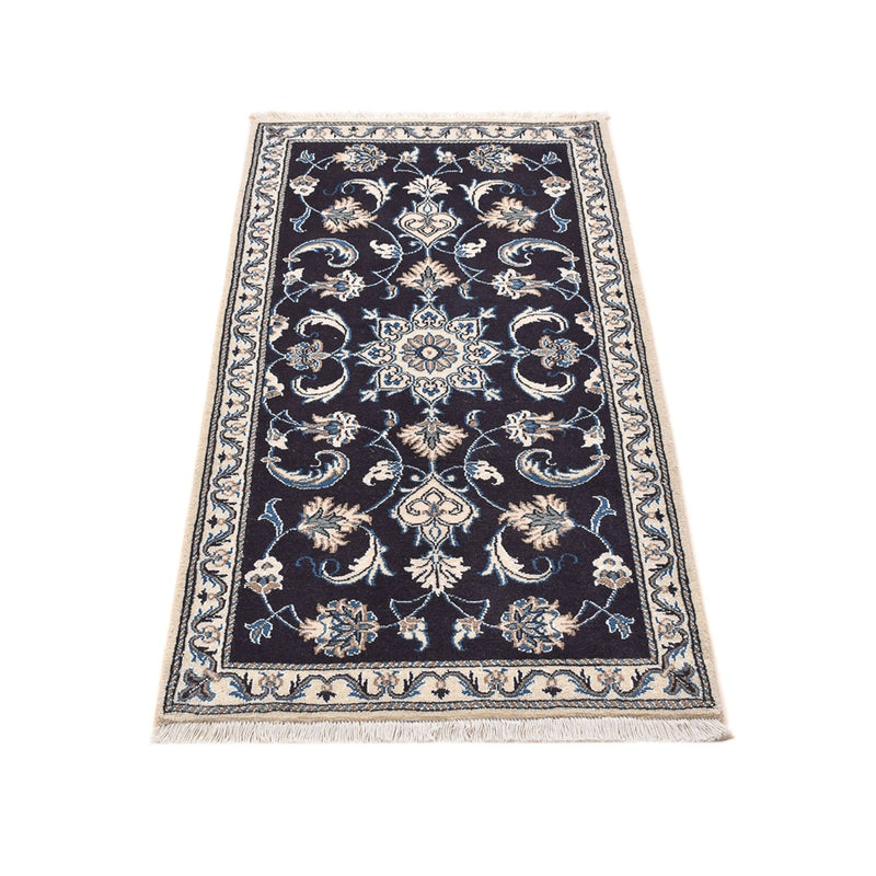 Alfombra persa - Nain - 140 x 70 cm - azul oscuro
