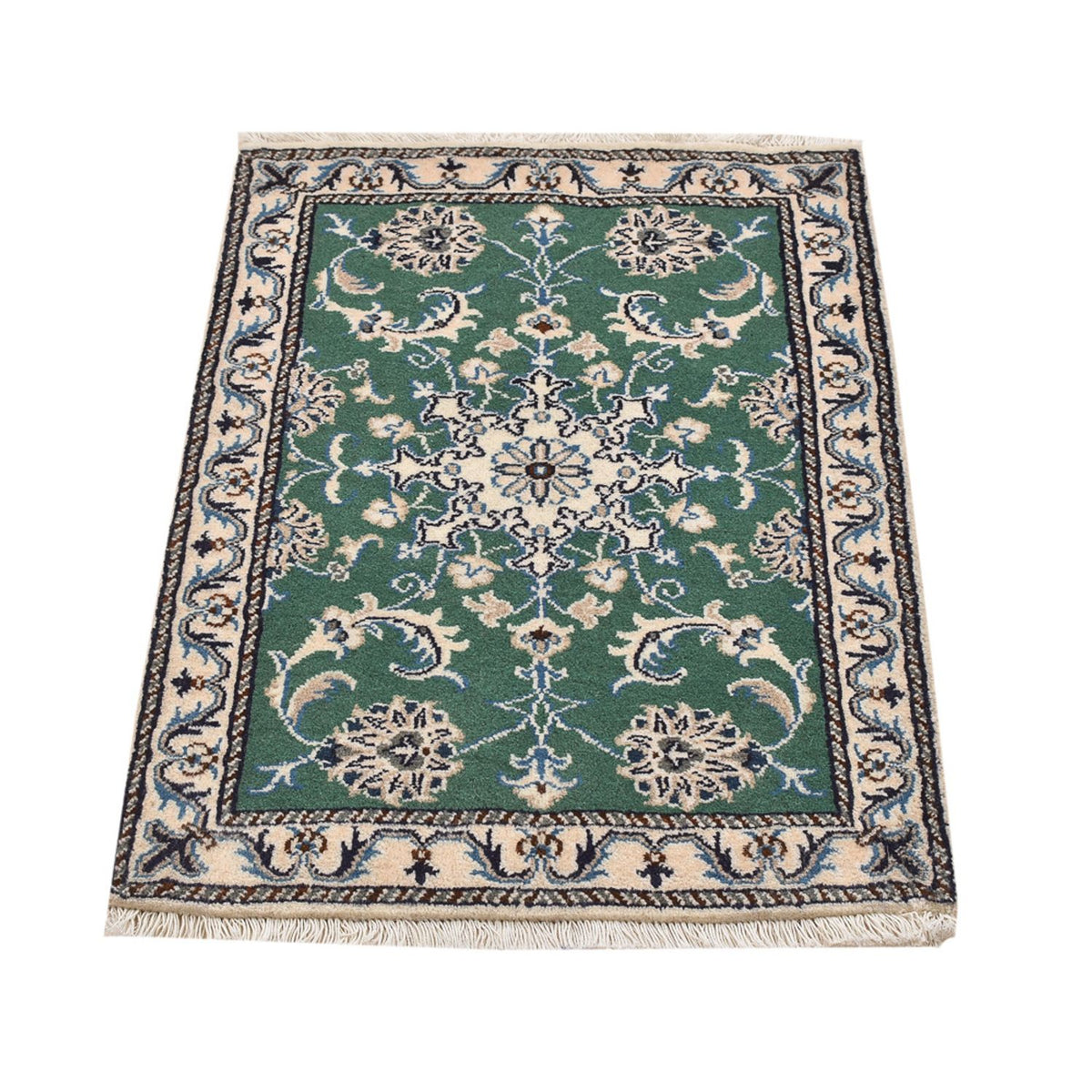 Alfombra persa - Nain - 87 x 60 cm - verde