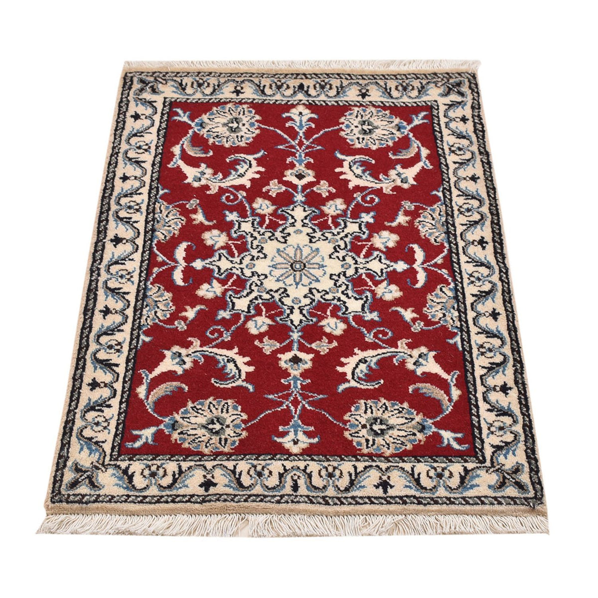 Alfombra persa - Nain - 89 x 58 cm - rojo