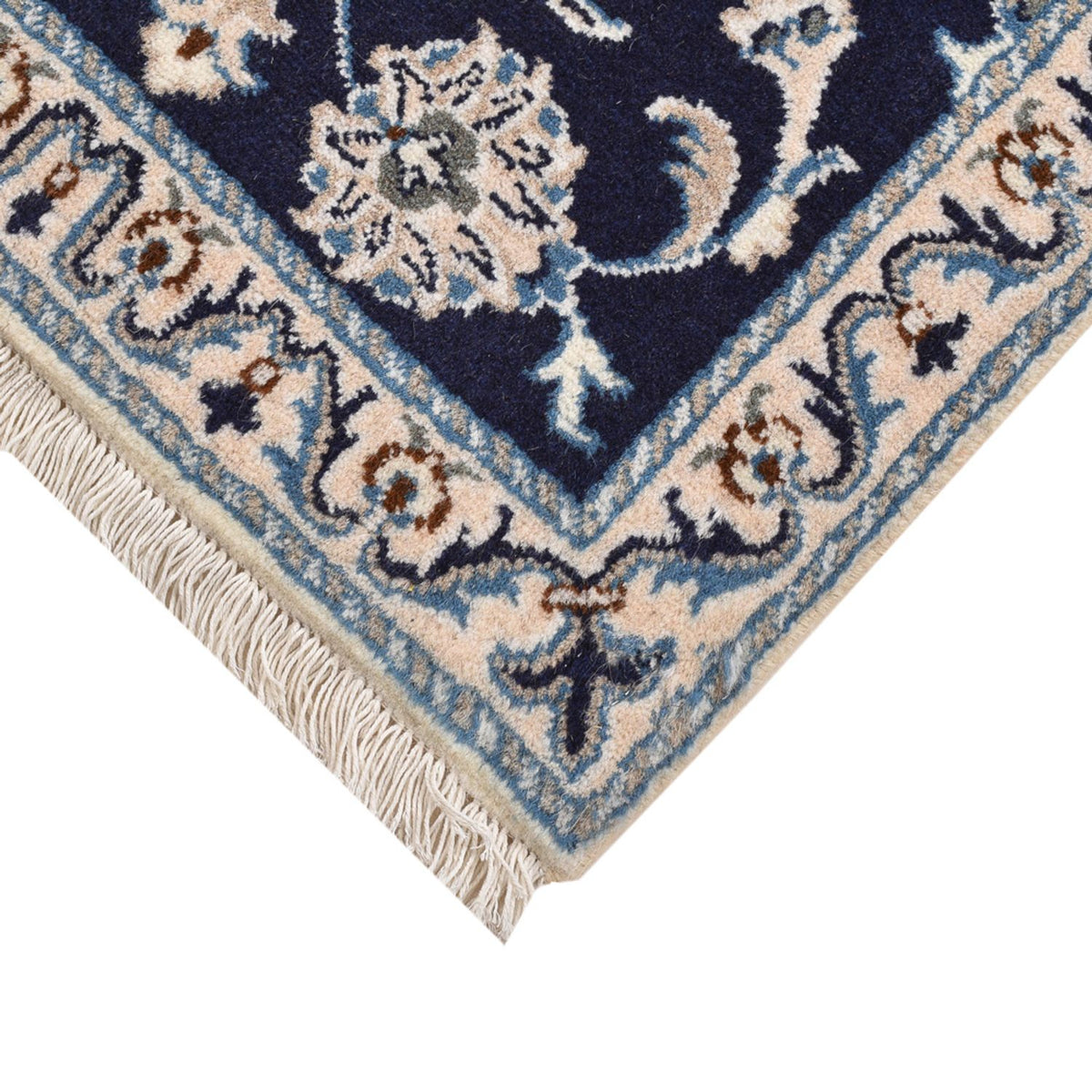 Alfombra persa - Nain - 89 x 57 cm - azul oscuro
