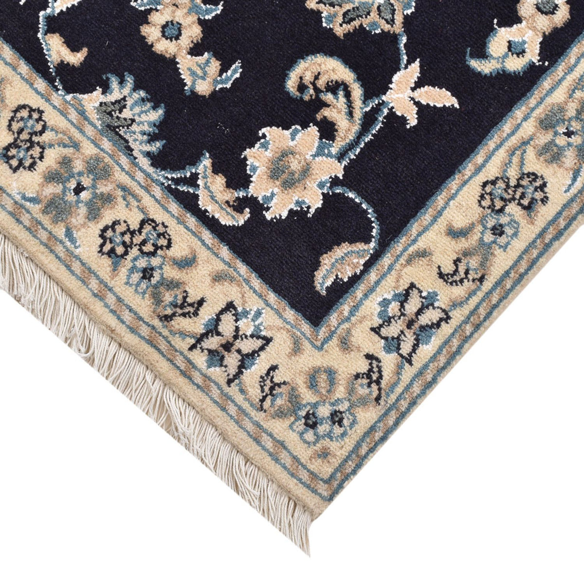 Alfombra persa - Nain cuadrado - 103 x 96 cm - azul oscuro
