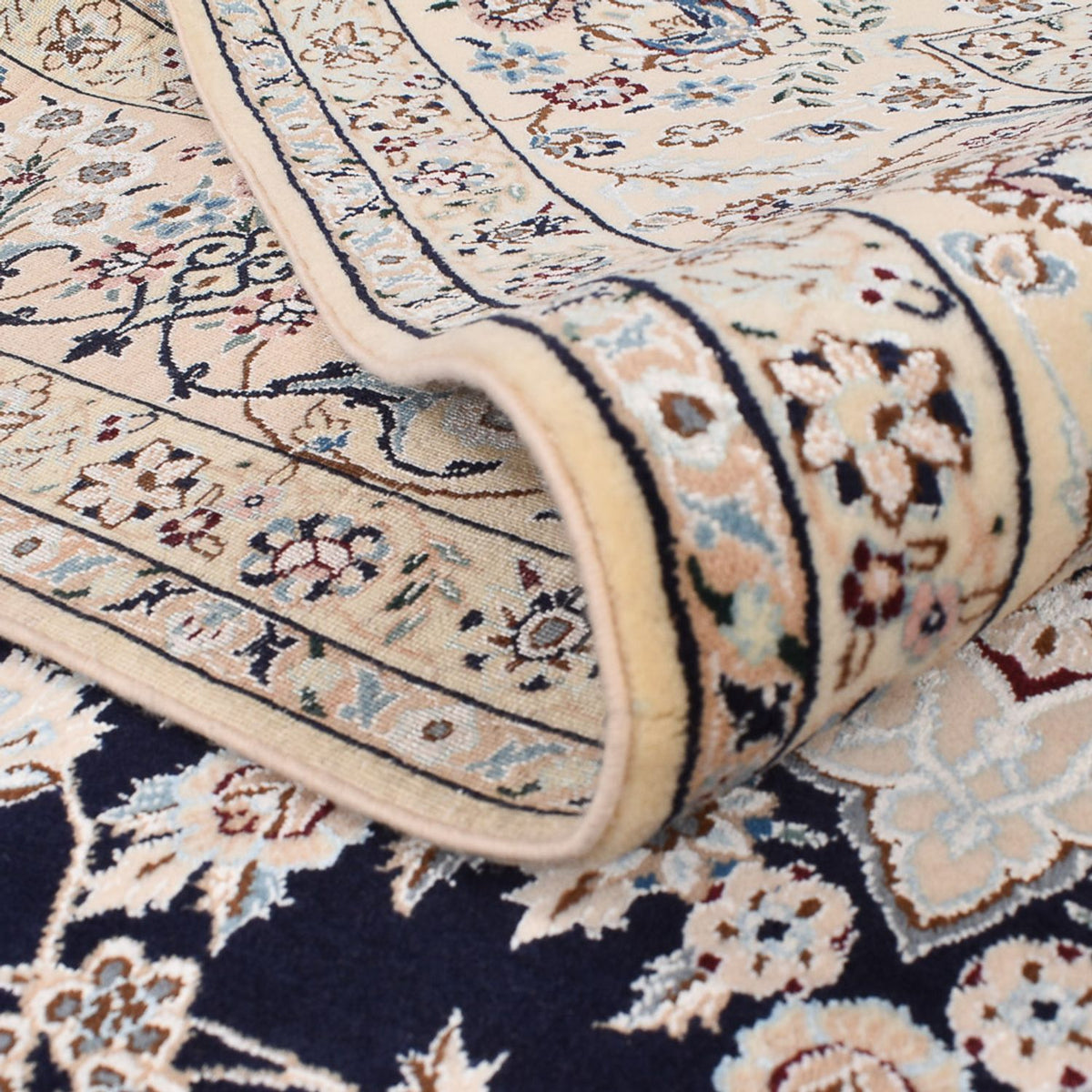 Alfombra Persa - Nain - Prima - 240 x 161 cm - azul oscuro