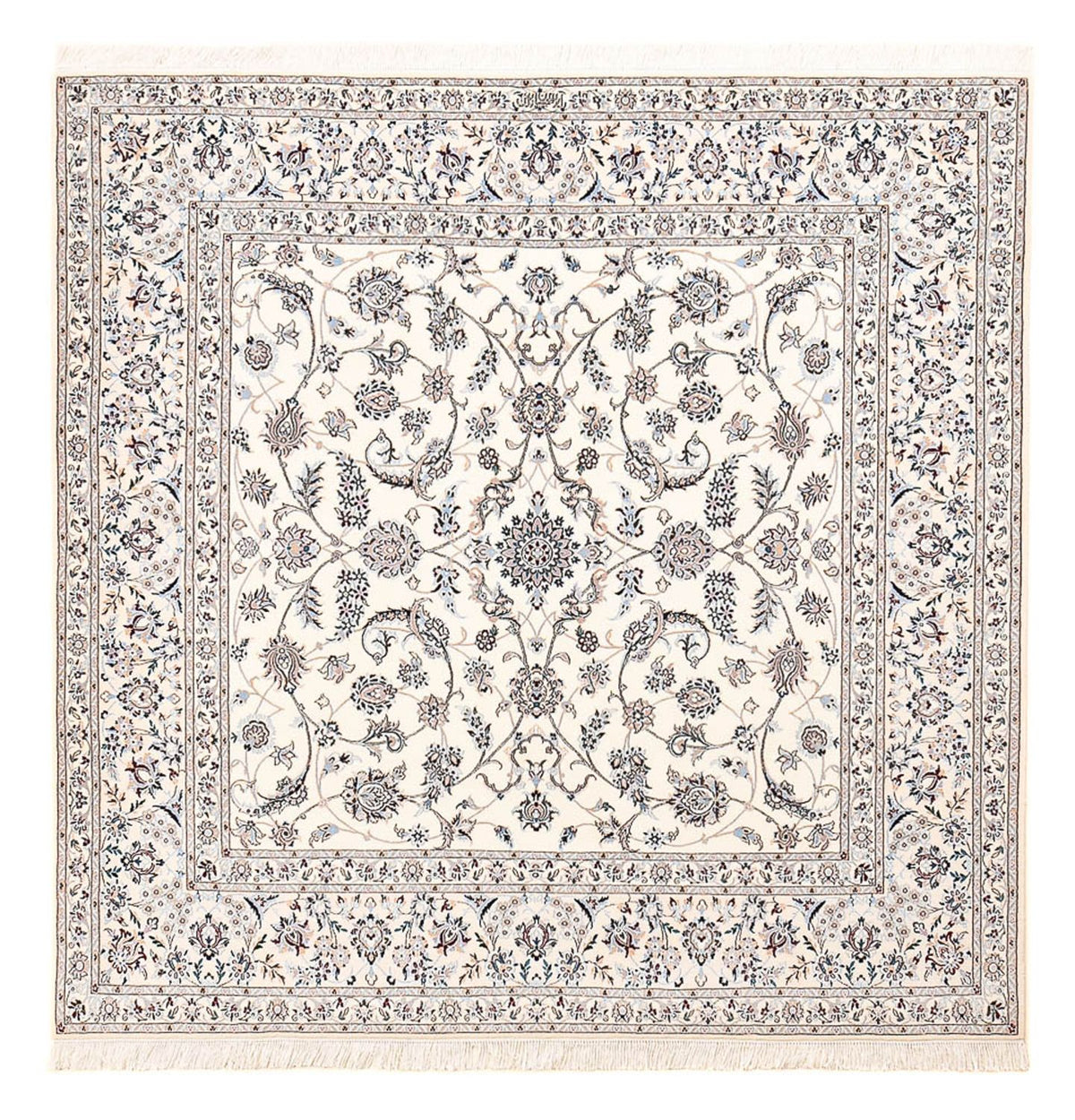 Alfombra Persa - Nain - Prima cuadrado  - 204 x 207 cm - gris claro