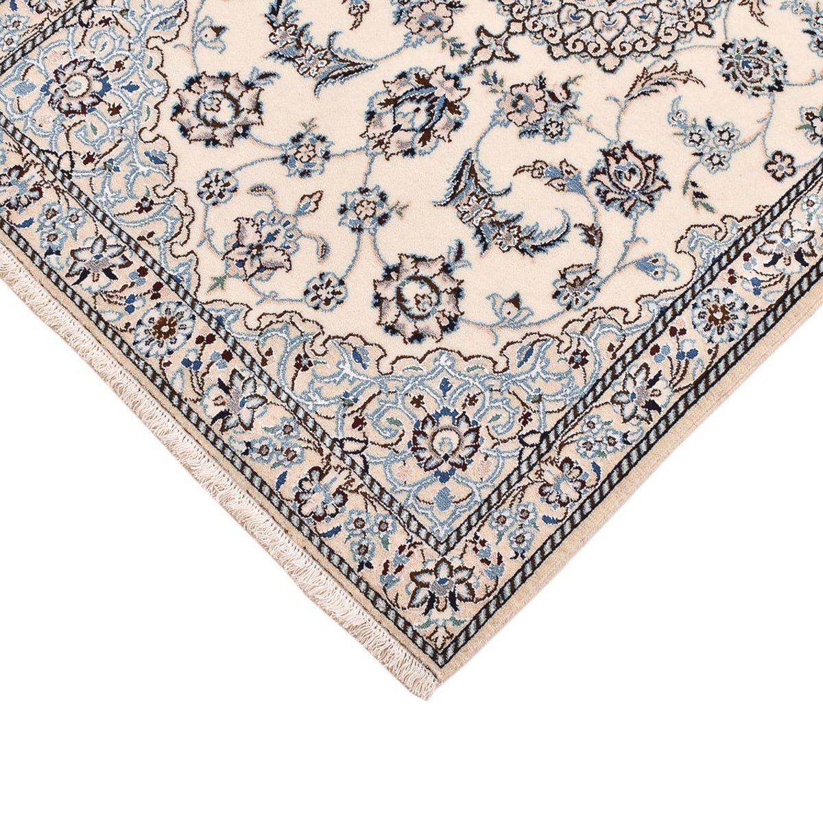 Alfombra Persa - Nain - Real - 109 x 69 cm - gris claro