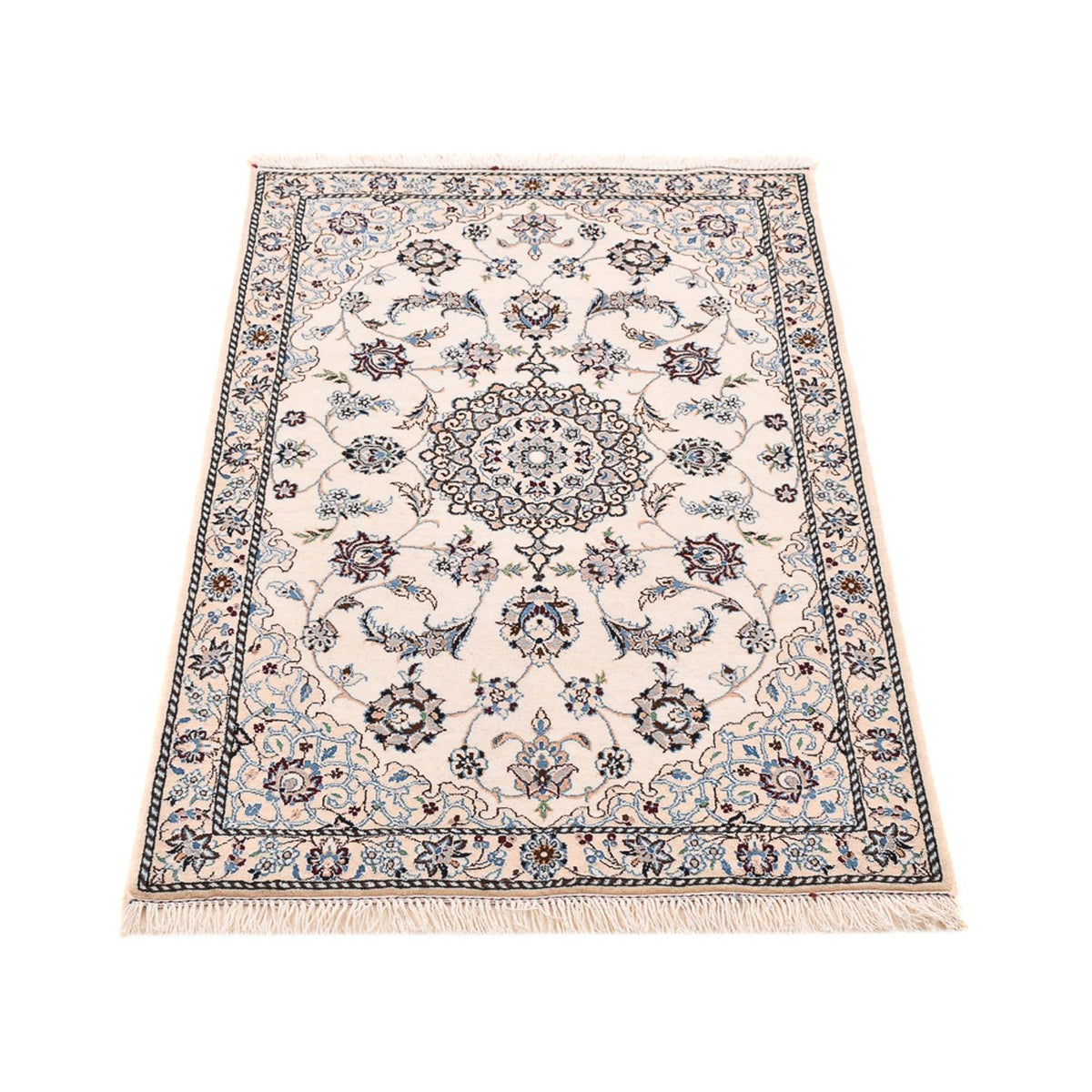 Alfombra Persa - Nain - Real - 108 x 71 cm - gris claro