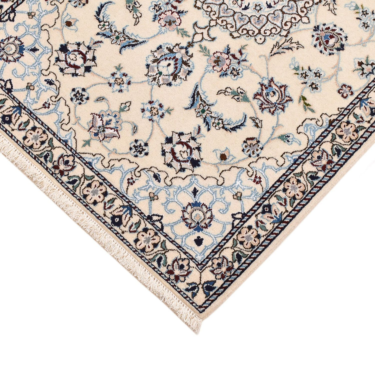 Alfombra Persa - Nain - Real - 96 x 64 cm - gris claro
