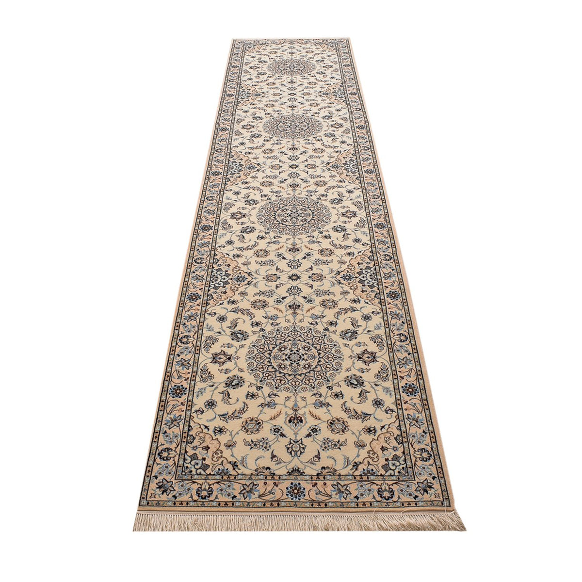 Alfombra de pasillo Alfombra Persa - Nain - Prima - 397 x 87 cm - beige
