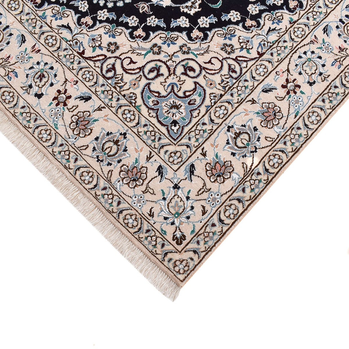 Alfombra Persa - Nain - Real - 250 x 153 cm - azul oscuro