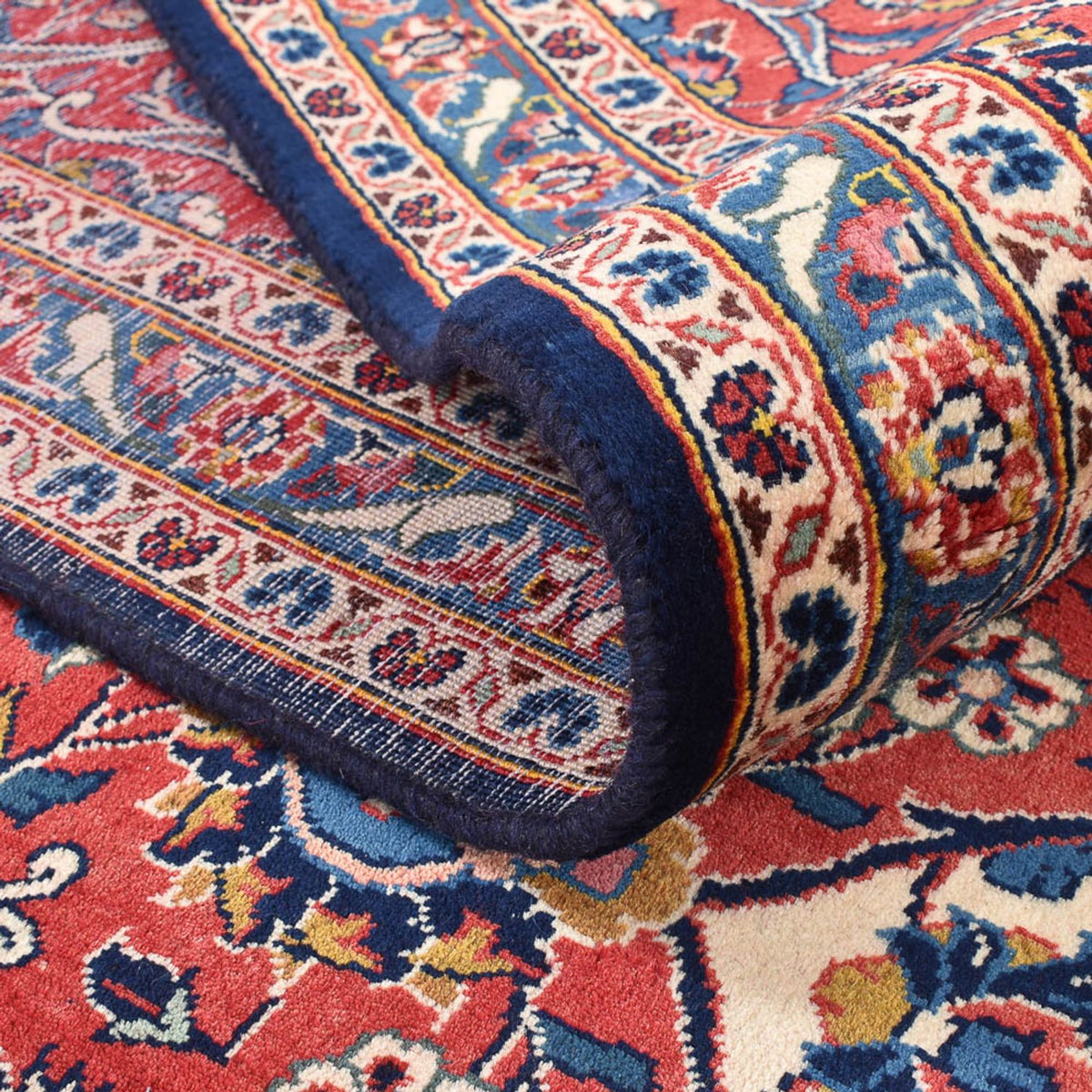 Alfombra persa - Keshan - 407 x 300 cm - azul oscuro