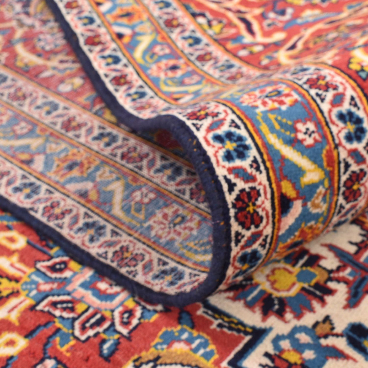 Alfombra persa - Keshan - 398 x 295 cm - azul oscuro