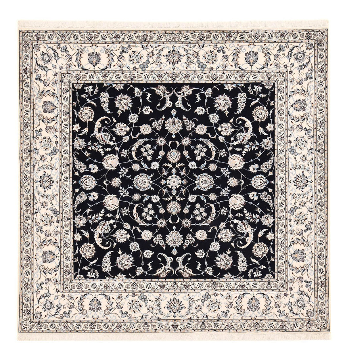 Alfombra Persa - Nain - Prima cuadrado - 246 x 250 cm - azul oscuro