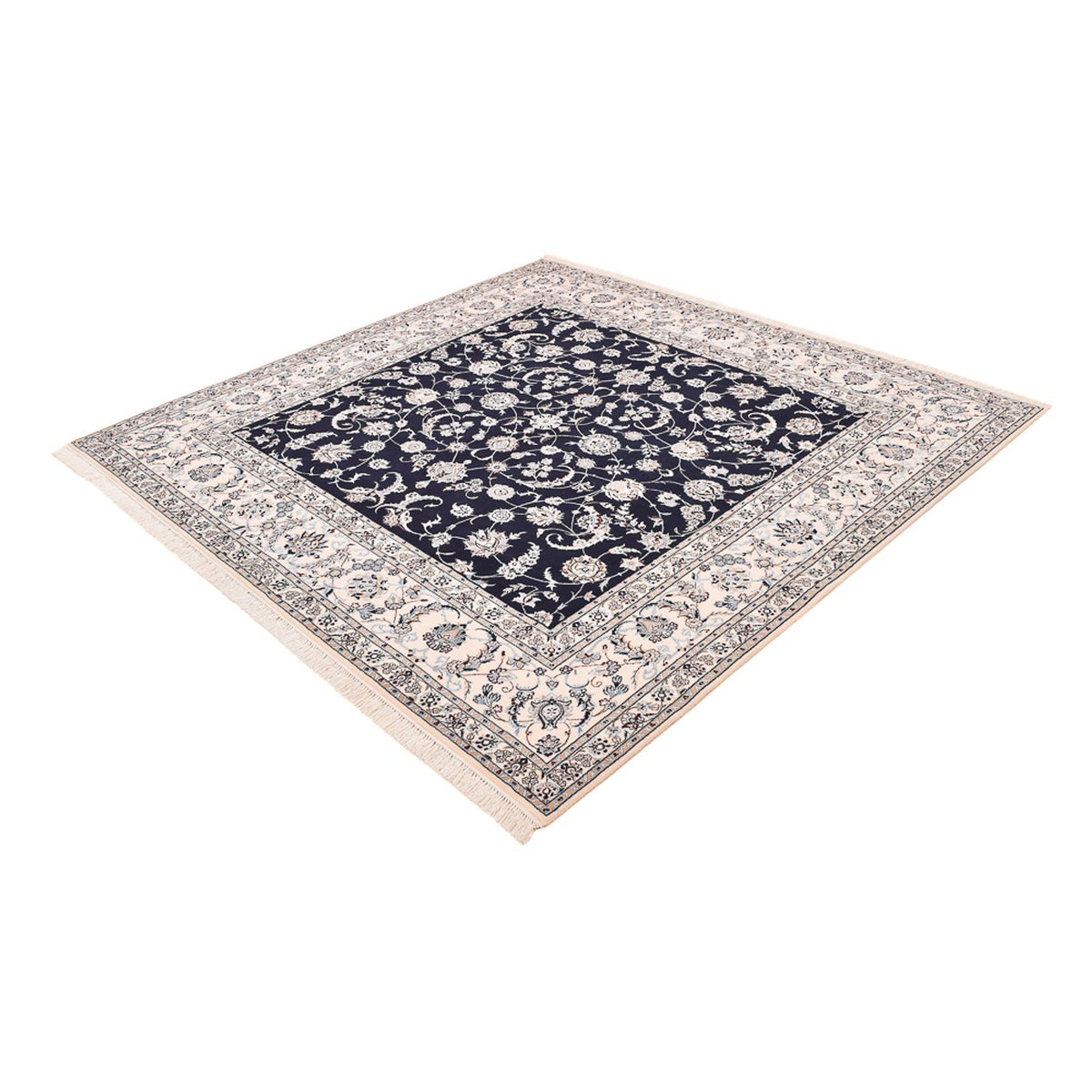 Alfombra Persa - Nain - Prima cuadrado - 246 x 250 cm - azul oscuro