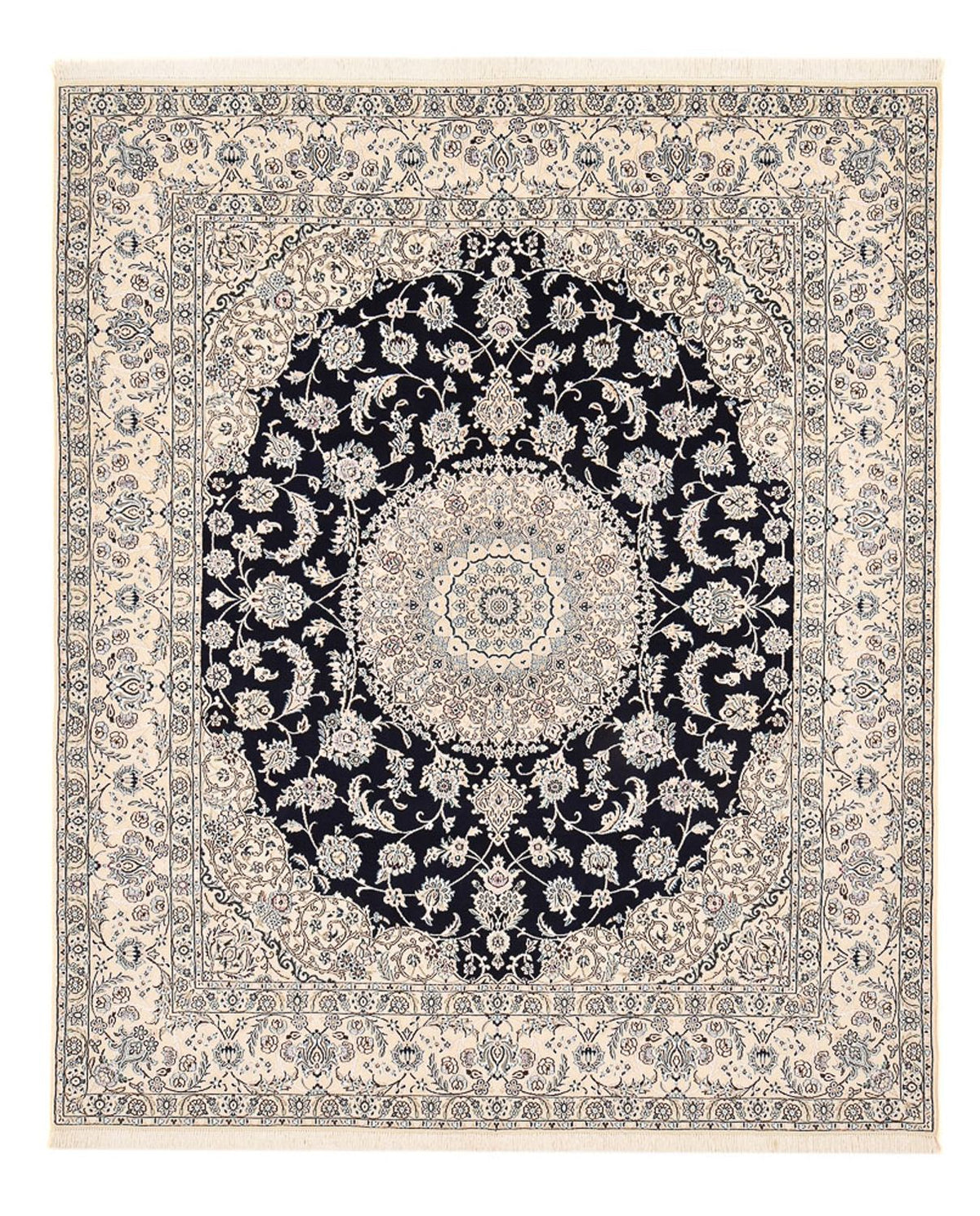 Alfombra Persa - Nain - Real - 303 x 250 cm - azul oscuro