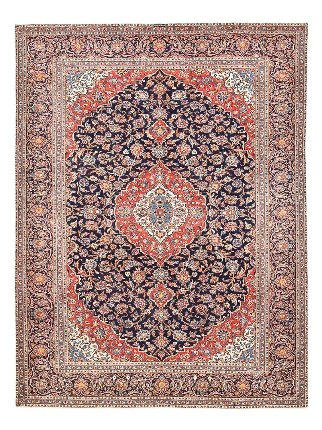 Alfombra persa - Keshan - 405 x 300 cm - azul oscuro