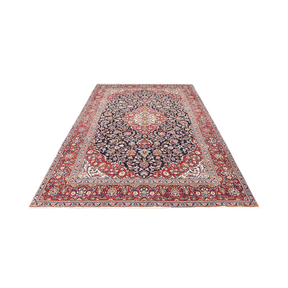 Alfombra persa - Keshan - 330 x 217 cm - azul oscuro
