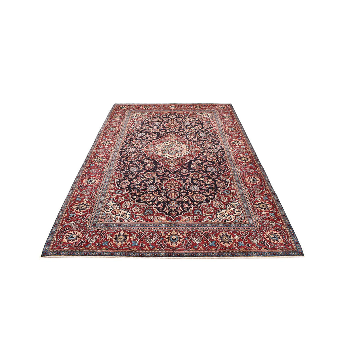 Alfombra persa - Keshan - 305 x 195 cm - rojo claro