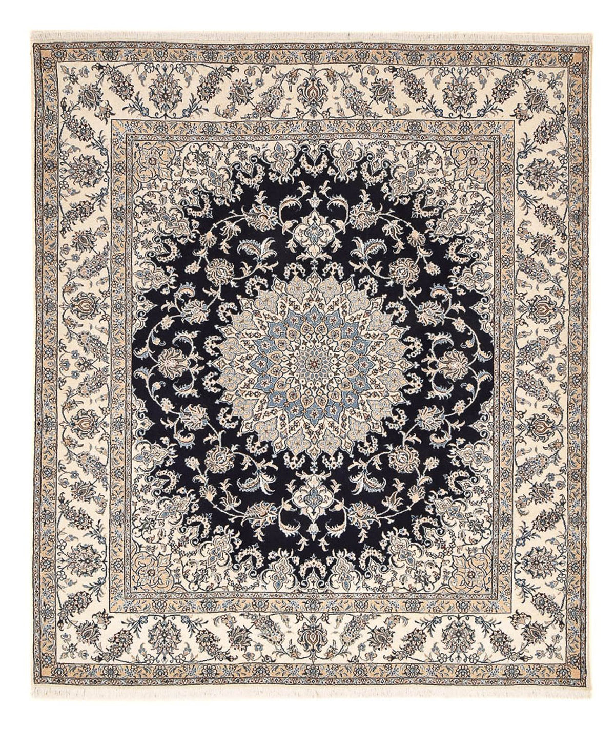 Alfombra persa - Nain - 292 x 243 cm - azul oscuro