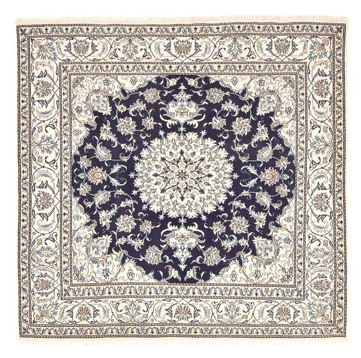 Alfombra persa - Nain cuadrado - 208 x 200 cm - azul oscuro
